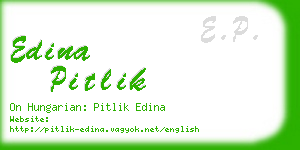 edina pitlik business card